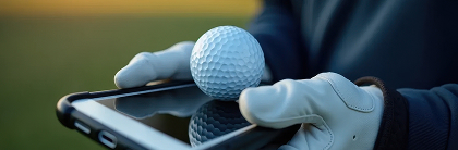 Professional golfer using data-driven training methods on the course